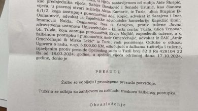 Photo of Kantonalni sud Tuzla potvrdio prvostepenu presudu